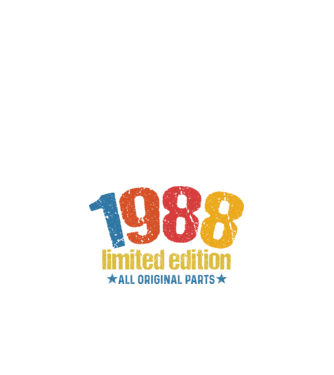 1988 limited edition ,all original parts, retro születésnapi évszám minta fekete pólón