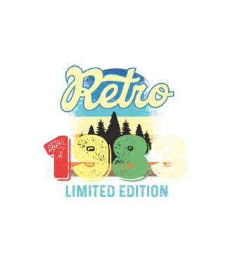 retro évszám, limited edition, 1983-ban születetteknek minta fehér pólón