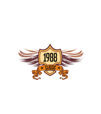 classic szülinapi embléma 1988 minta fekete pólón