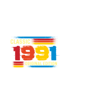 classic, original edition, retro, vintage évszám, születésnapi dátum, 1991 minta fekete pólón