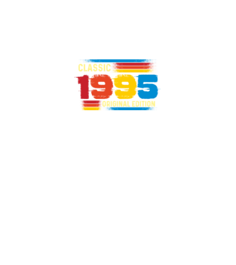 classic, original edition, retro, vintage évszám, születésnapi dátum, 1995 minta fekete pólón