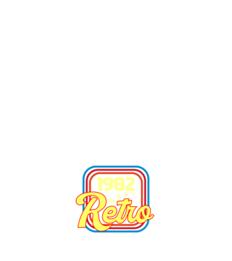 retro születésnapi felirat dátummal 1982 minta fehér pólón