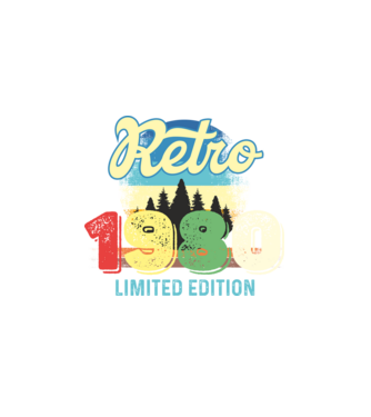 retro évszám, limited edition, 1980-ban születetteknek minta fehér pólón