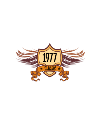 classic szülinapi embléma 1977 minta fehér pólón