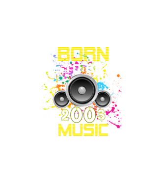 born to be music 2003-ban született, születésnapi póló minta fehér pólón