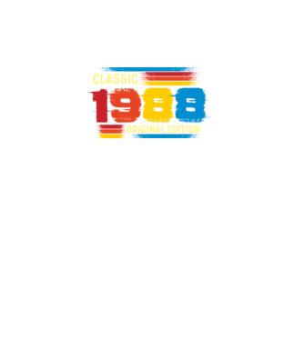 classic, original edition, retro, vintage évszám, születésnapi dátum, 1988 minta fekete pólón