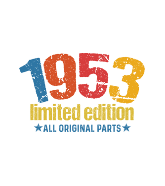 1953 limited edition ,all original parts, retro születésnapi évszám minta fehér pólón