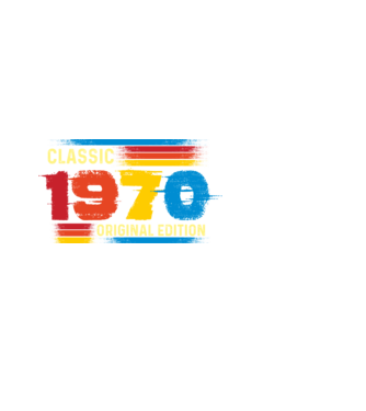 classic, original edition, retro, vintage évszám, születésnapi dátum, 1970 minta fehér pólón