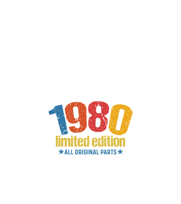 1980 limited edition ,all original parts,retro születésnapi évszám minta fekete pólón