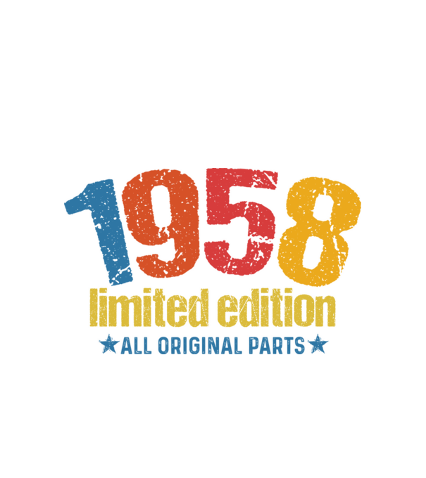 1958 limited edition ,all original parts, retro születésnapi évszám minta fehér pólón
