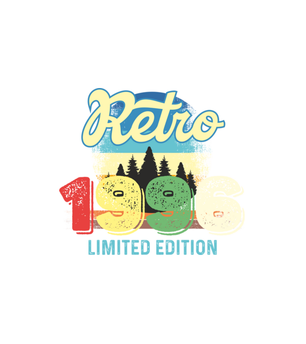 retro évszám, limited edition, 1996-ban születetteknek minta fehér pólón