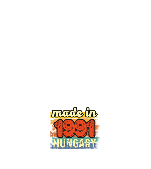 made in hungary felirat, retro évszám, grunge stílus, 1991 minta sötétkék pólón