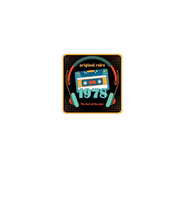 original retro audió kazetta, füles, régi magnókazetta évszámmal. 1978 minta sötétkék pólón