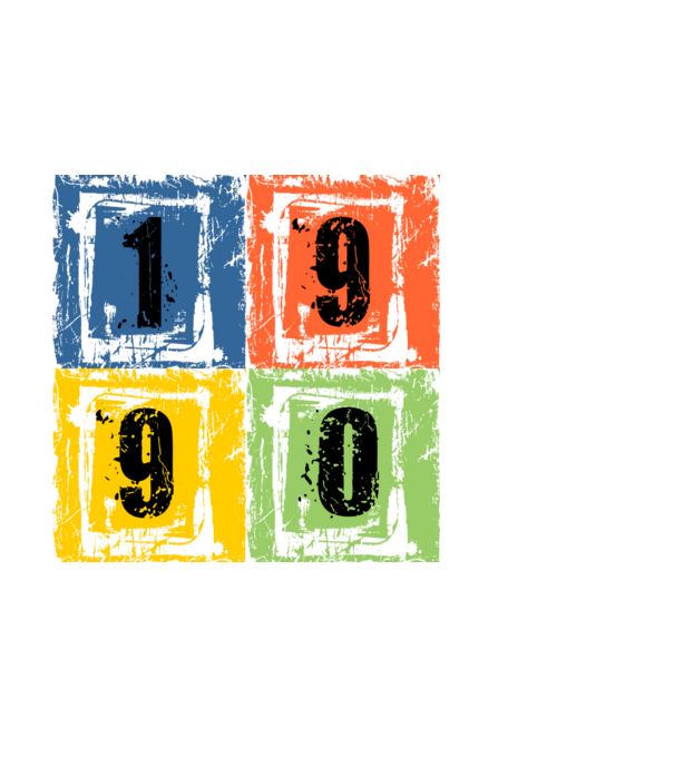 grunge number, szám 1990 minta fekete pólón