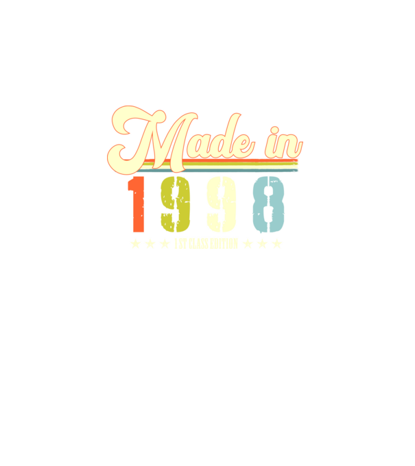 made in 1998, 1st class edition, születésnap, 1998-ban készült minta fekete pólón