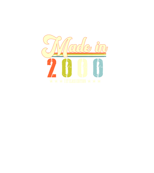 made in 2000, 1st class edition, születésnap, 2000-ben készült minta fekete pólón