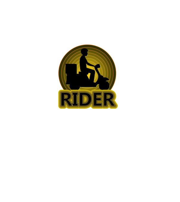 RIDER, motoros futár minta fekete pólón