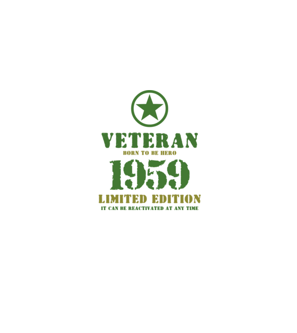 VETERAN, BORN TO BE HERO, SZÜLETÉSNAPI ÉVSZÁM FELIRATTAL 1959 minta homokszín pólón