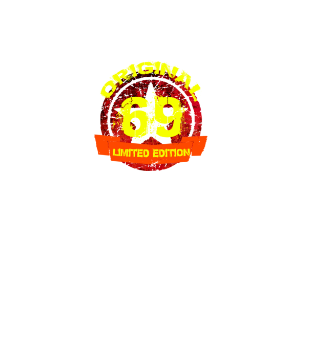 original limited edition 69 éves, születésnap minta fekete pólón