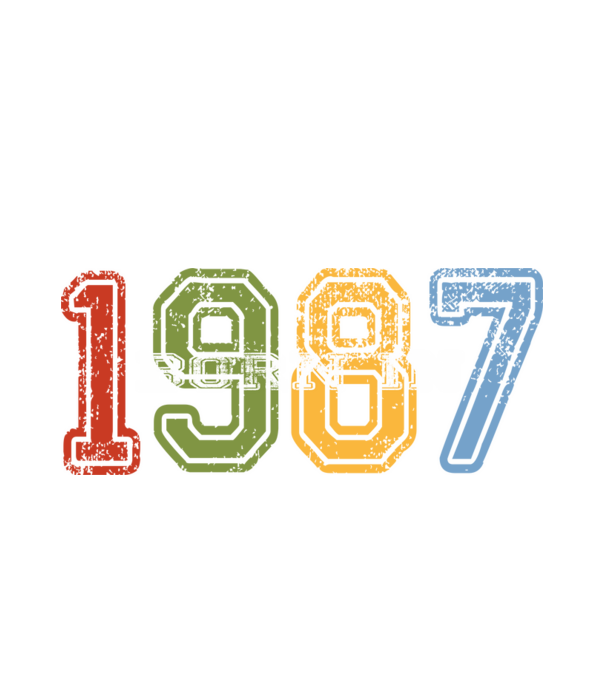 born in 1987 születésnapi felirat minta fehér pólón