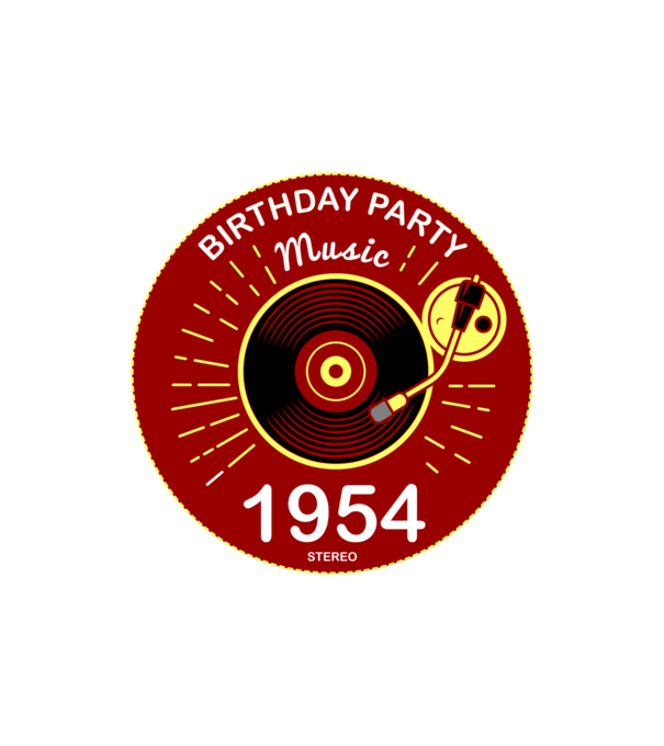 BIRTHDAY PARTY MUSIC, BAKELIT LEMEZJÁTSZÓ 1954 STEREO minta homokszín pólón