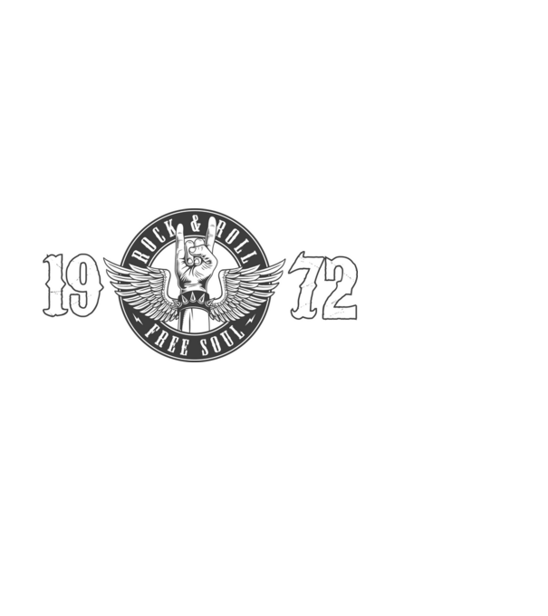 ROK AND ROLL FREE SOUL ÉVSZÁM, ROCKER SZÜLETÉSNAP, 1972 minta világoskék pólón