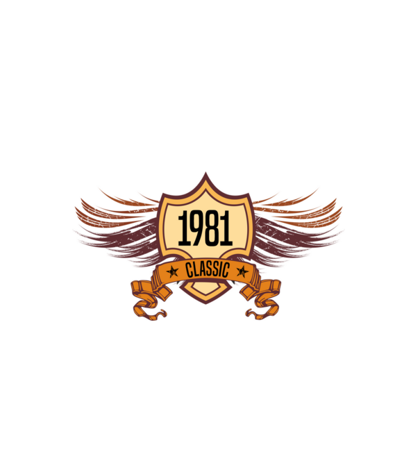 classic szülinapi embléma 1981 minta fehér pólón