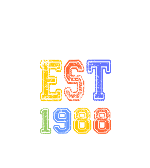 EST 1988 , alapítva 1988-ban, születlésnapi felirat 1988-ban születetteknek, gunge stílus minta fekete pólón