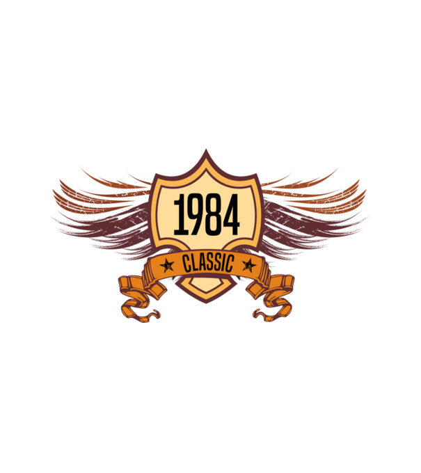 classic szülinapi embléma 1984 minta fehér pólón