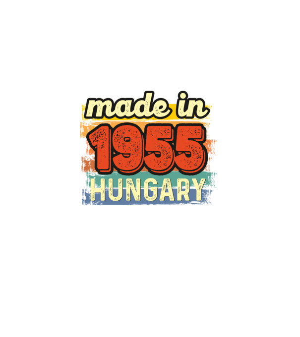 made in hungary felirat, retro évszám, grunge stílus, 1955 minta szürke pólón