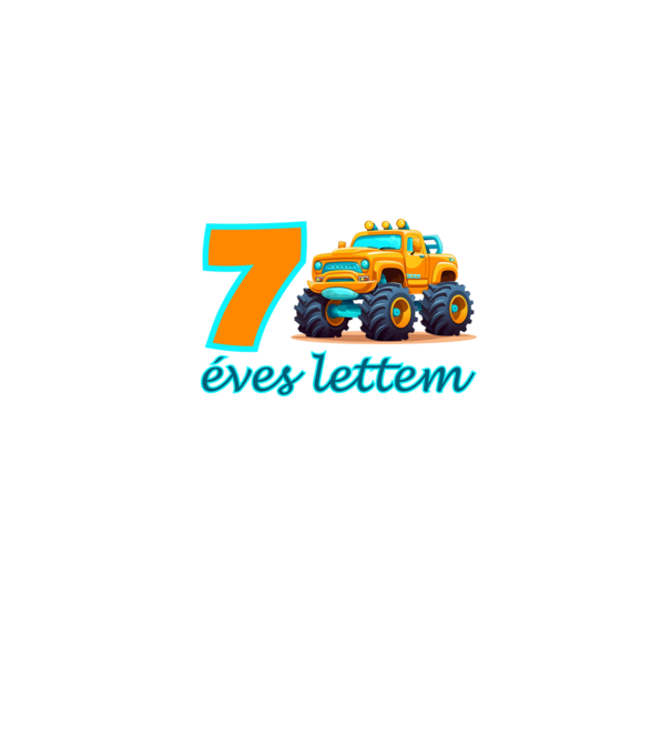 7 éves lettem monster truck minta szürke pólón