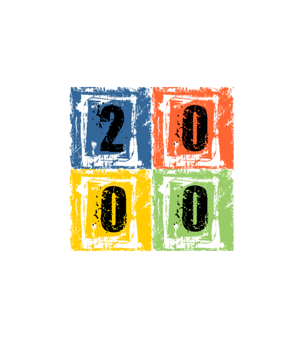 grunge number, szám 2000 minta fehér pólón