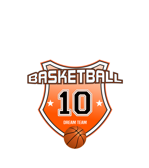 Basketball mezszám. születésnap szülinapi logó 10 éves minta fehér pólón