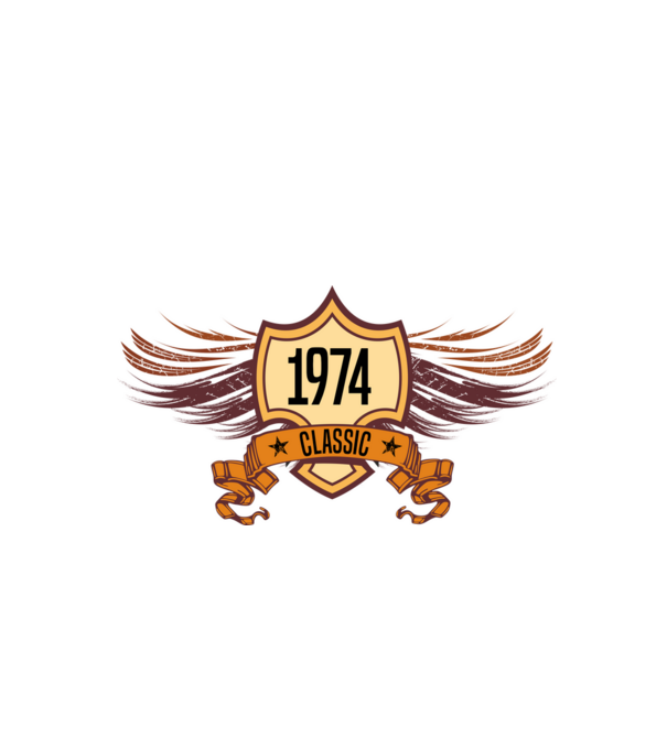 classic szülinapi embléma 1974 minta fekete pólón