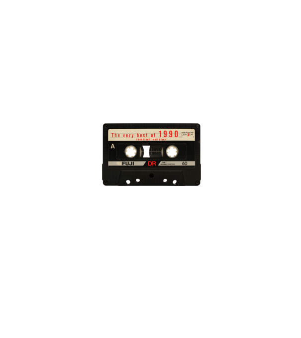 retro audio kazetta, best of the year, születésnapi magnókazetta, 1990 minta fehér/piros pólón