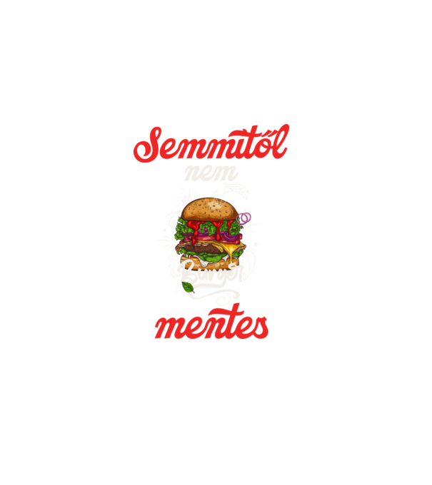 semmitől nem mentes burger minta sötétkék pólón