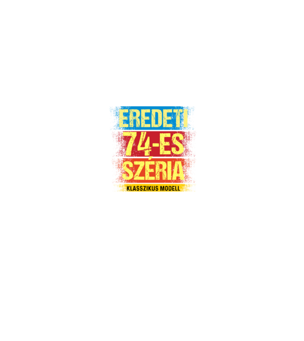 EREDEDI 74-ES SZÉRIA KLASSZKUS MODELL, RETRO SZÜLETÉSNAP minta fekete pólón