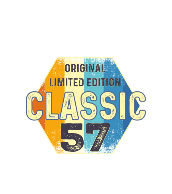 original classic limited edition embléma 57 éves születésnapra minta fehér pólón