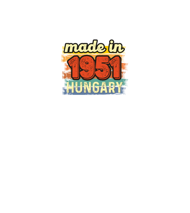 made in hungary felirat, retro évszám, grunge stílus, 1951 minta fekete pólón