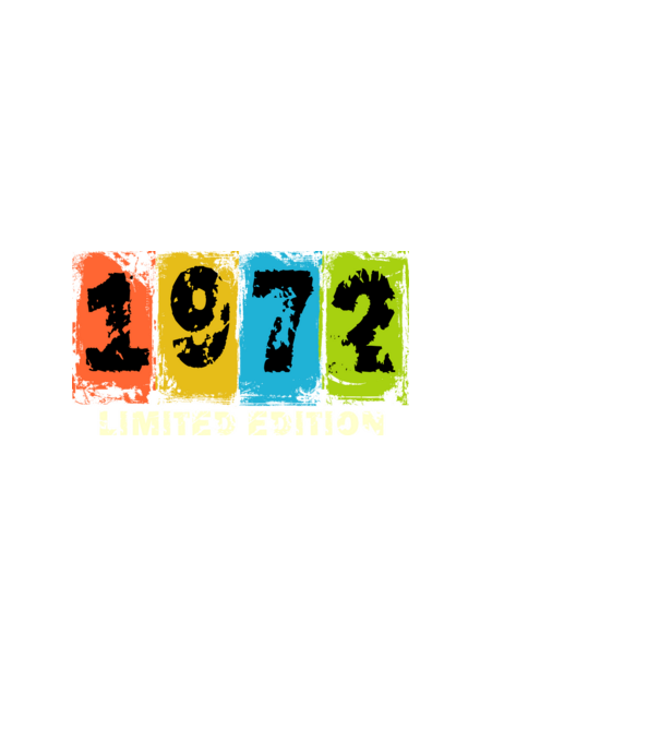 grunge évszám, limited edition felirattal, születésnapi dátum, 1972 minta fekete pólón