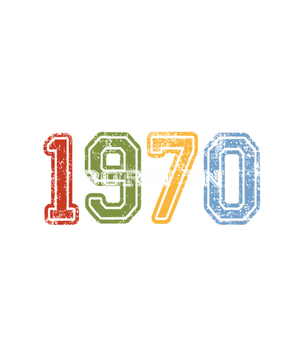 born in 1970 születésnapi felirat minta fehér pólón