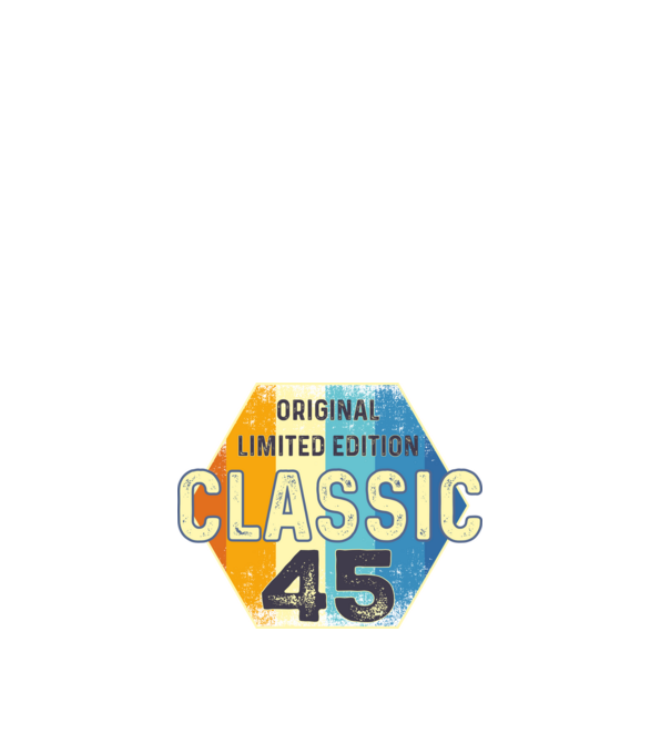 original classic limited edition embléma 45 éves születésnapra minta fehér pólón