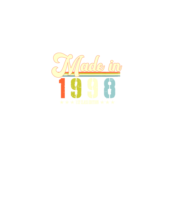 made in 1998, 1st class edition, születésnap, 1998-ban készült minta fekete pólón