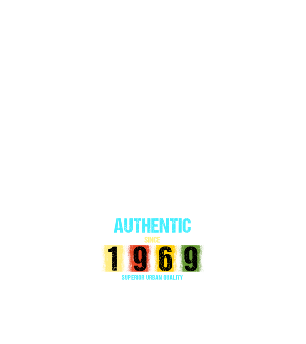 AUTHENTIC SINCE 1969, SUPERIOR URBAN QUALITY, 1969-BEN SZÜLETETT minta sötétkék pólón