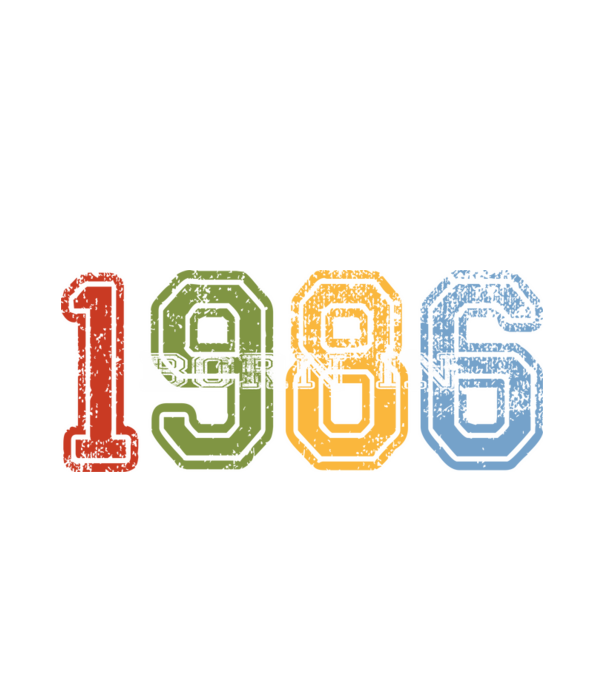 born in 1986 születésnapi felirat minta fehér pólón