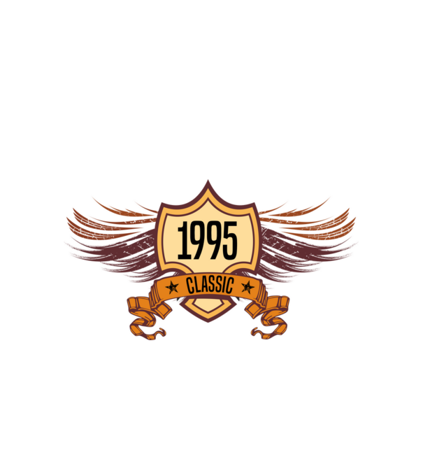 classic szülinapi embléma 1995 minta fehér pólón