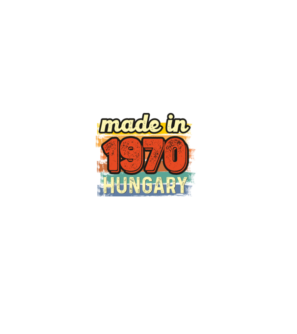 made in hungary felirat, retro évszám, grunge stílus, 1970 minta farmerkék pólón