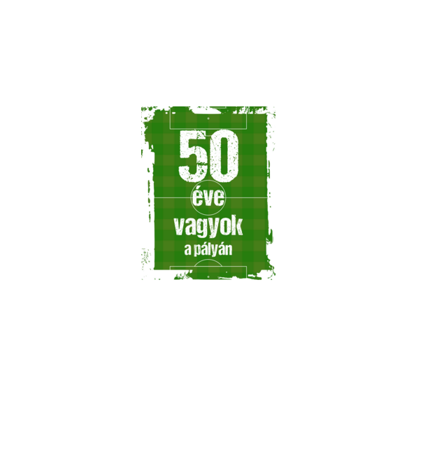50 éve vagyok a pályán, focistás szülinap minta fekete pólón