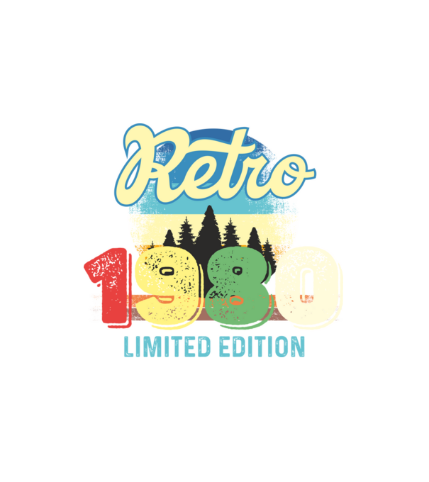 retro évszám, limited edition, 1980-ban születetteknek minta fehér pólón