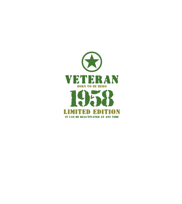 VETERAN, BORN TO BE HERO, SZÜLETÉSNAPI ÉVSZÁM FELIRATTAL 1958 minta szürke pólón